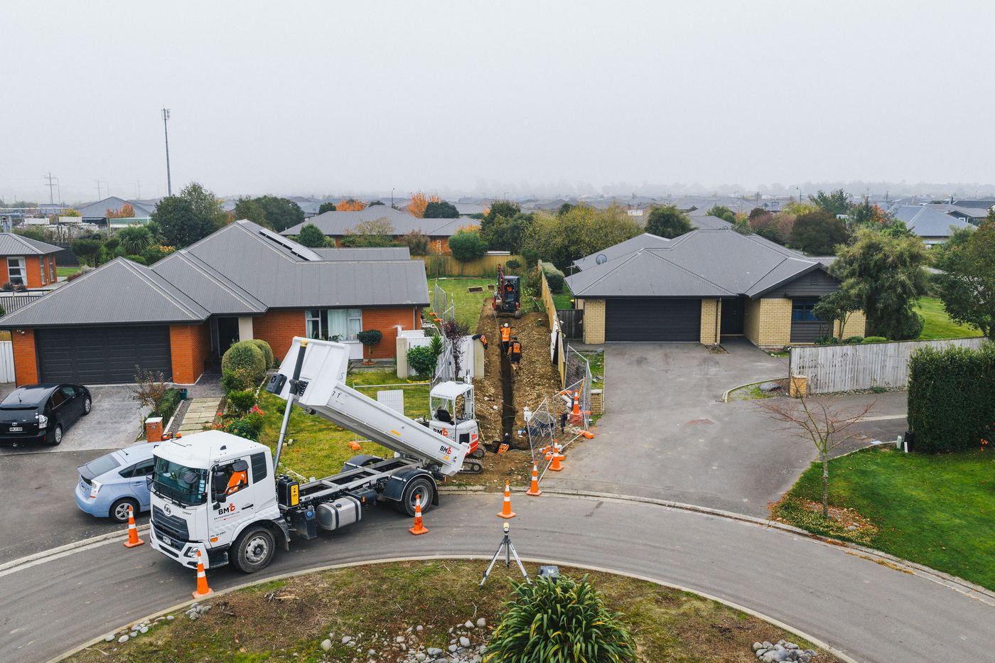 BM Contracting residential drainage aerial